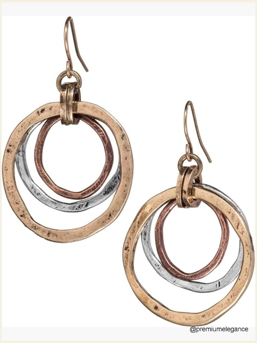 Handmade Sunrise Dangle Earrings Copper Brass Silver Boho Coastal Jewelry